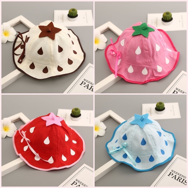 Nón Vành Họa Tiết Dâu Tây Dễ Thương Cho Bé Gái