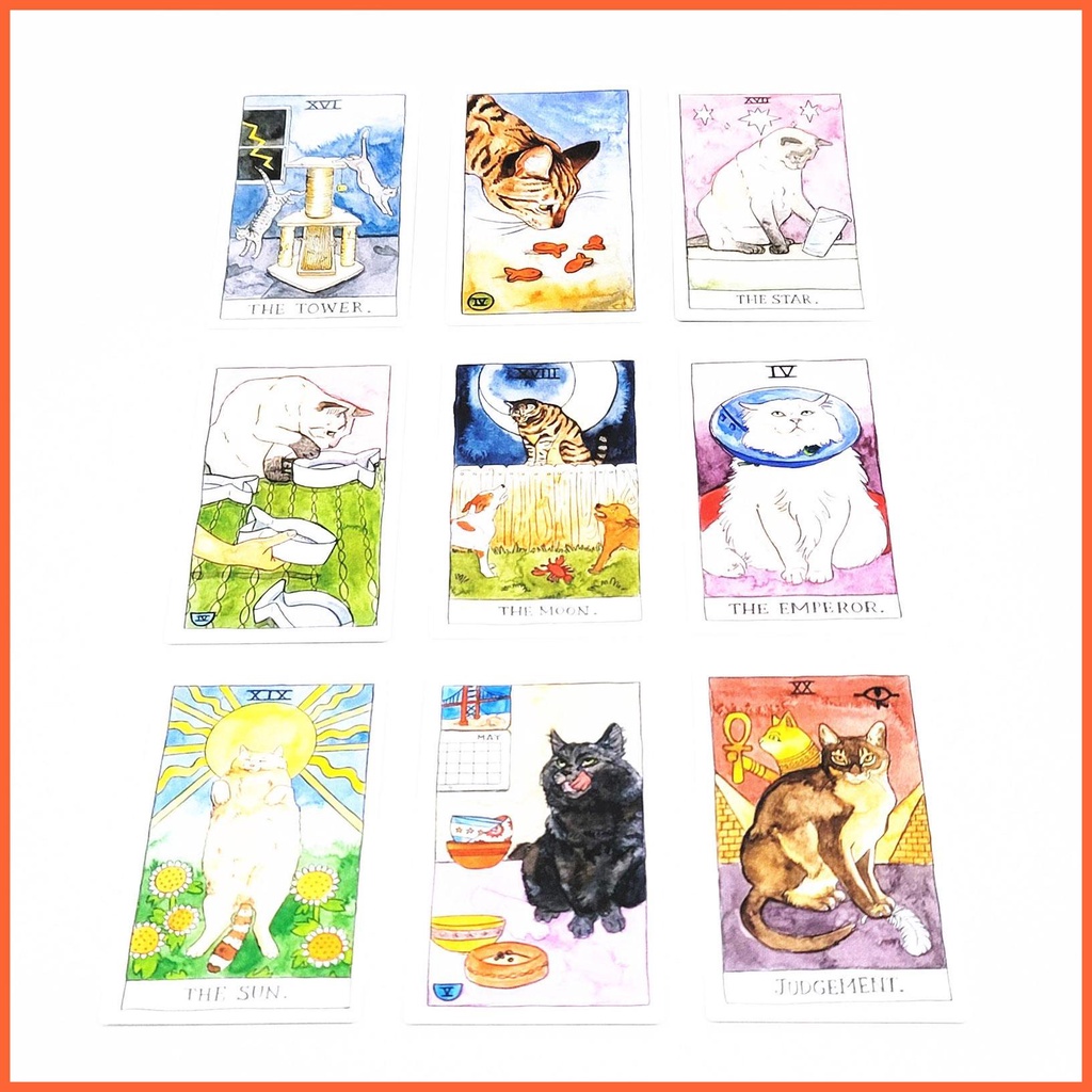 Bộ Bài Tarot 78 Lá Hình Mèo Bằng Tiếng Anh