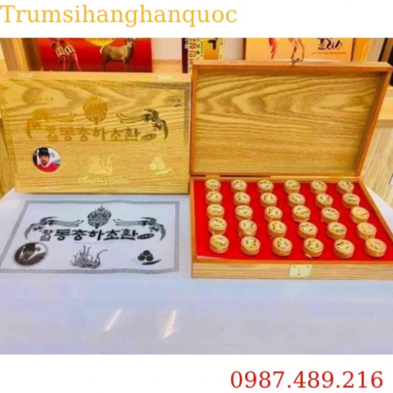 [ HÀNG MỚI VỀ ] Đông Trùng Hạ Thảo 30 Viên Hộp Gỗ Vàng Hàn Quốc [ Hàng Mới Về ]