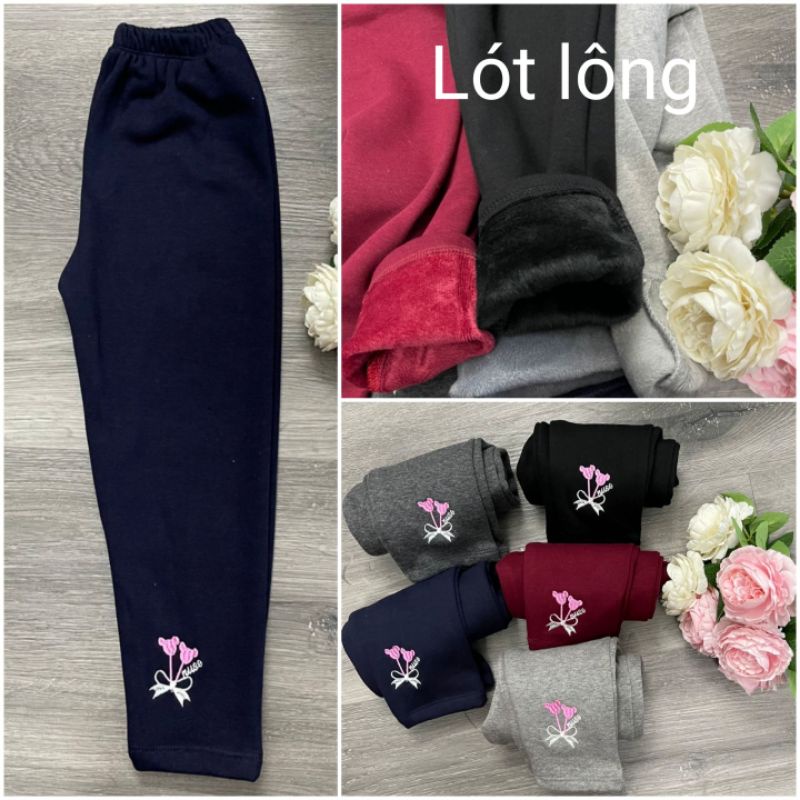 Quần legging bé gái lót lông size nhí 8-20kg chất đẹp