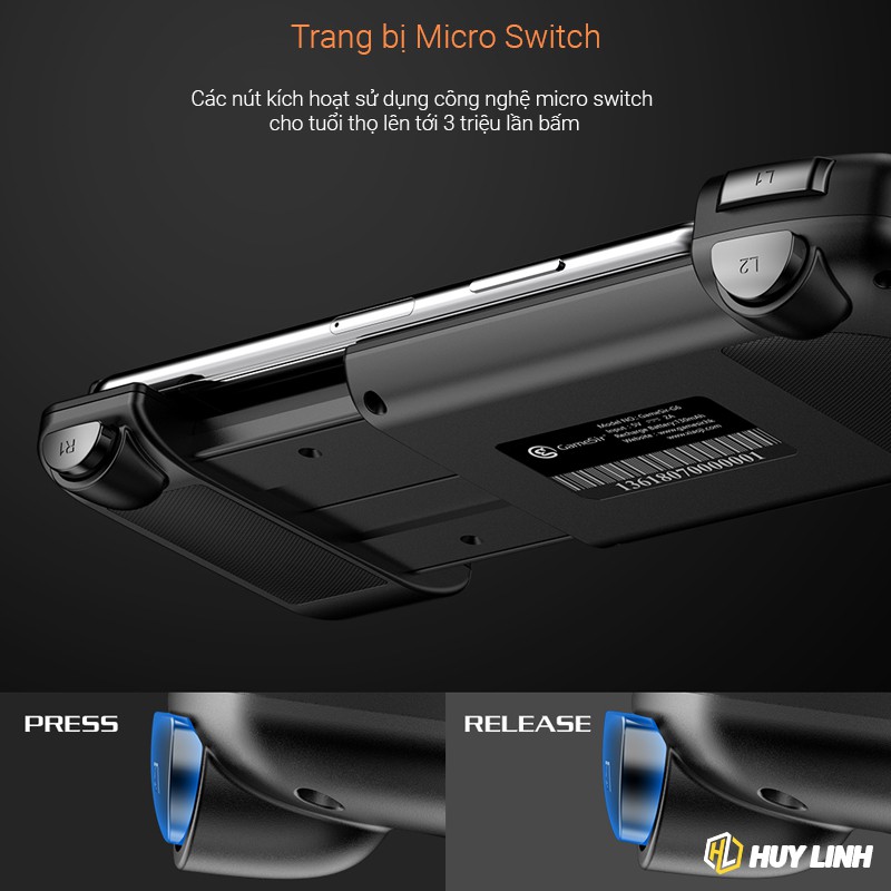 Tay cầm chơi game không dây GameSir G6 / X2 Bluetooth / X2 Type-C / X3 - Hỗ trợ chơi game FPS, MOBA