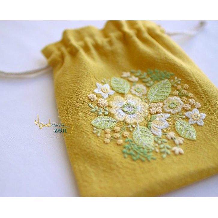 Bộ Nguyên liệu tự làm Túi Tote Mini Thêu tay KIT DIY - Tự Thêu May Embroidery Phong cách Nhật Bản - Zen Handamde