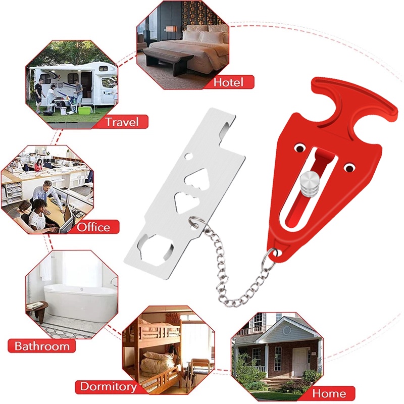 Khóa Chặn Cửa Bằng Kim Loại Chống Trộm Bảo Vệ Sự Riêng Tư Cho Khách Sạn