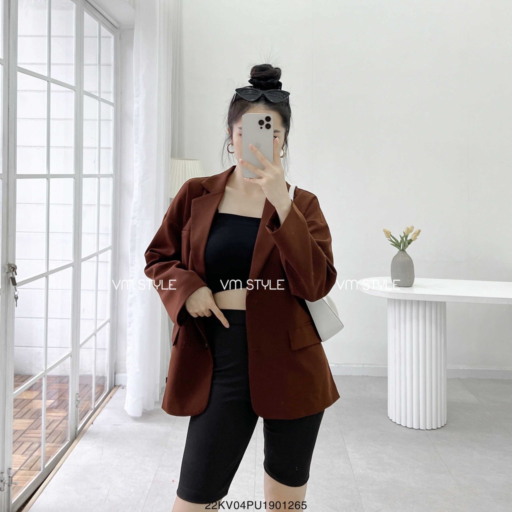 Áo khoác blazer VMSTYLE 2 lớp, vest nữ tay dài 2 nút phối túi nắp P441 KVU00004 | BigBuy360 - bigbuy360.vn