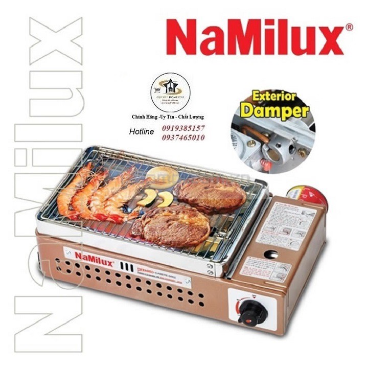Bếp nướng ga hồng ngoại Namilux NA-24N đốt cháy ga hoàn toàn, không ám mùi ga - Hàng chính hãng