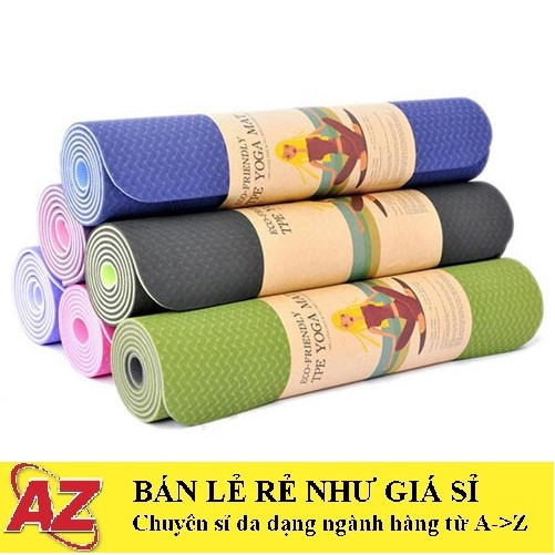 Thảm Tập YOGA, Tập GYM Cao Cấp Chất Liệu TPE 2 Lớp Chống Trơn Tuyệt Đối