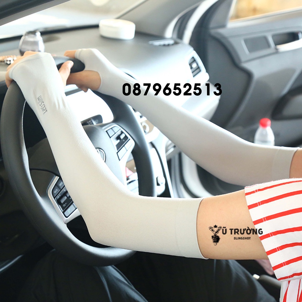 [GP3] Găng Tay Chống Nắng Xỏ Ngón Lets Slim Bao Tay Đi Phượt Siêu Mát Chống Tia UV, Chất Vải Dày Dặn, Co Dãn Tốt