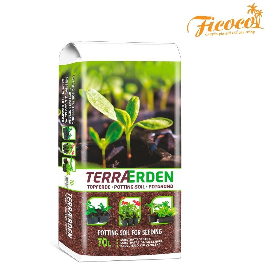 Than bùn Peat moss - FICOCO - 70 lít - Giá thể ươm mầm, trồng cây - Rêu than phân huỷ