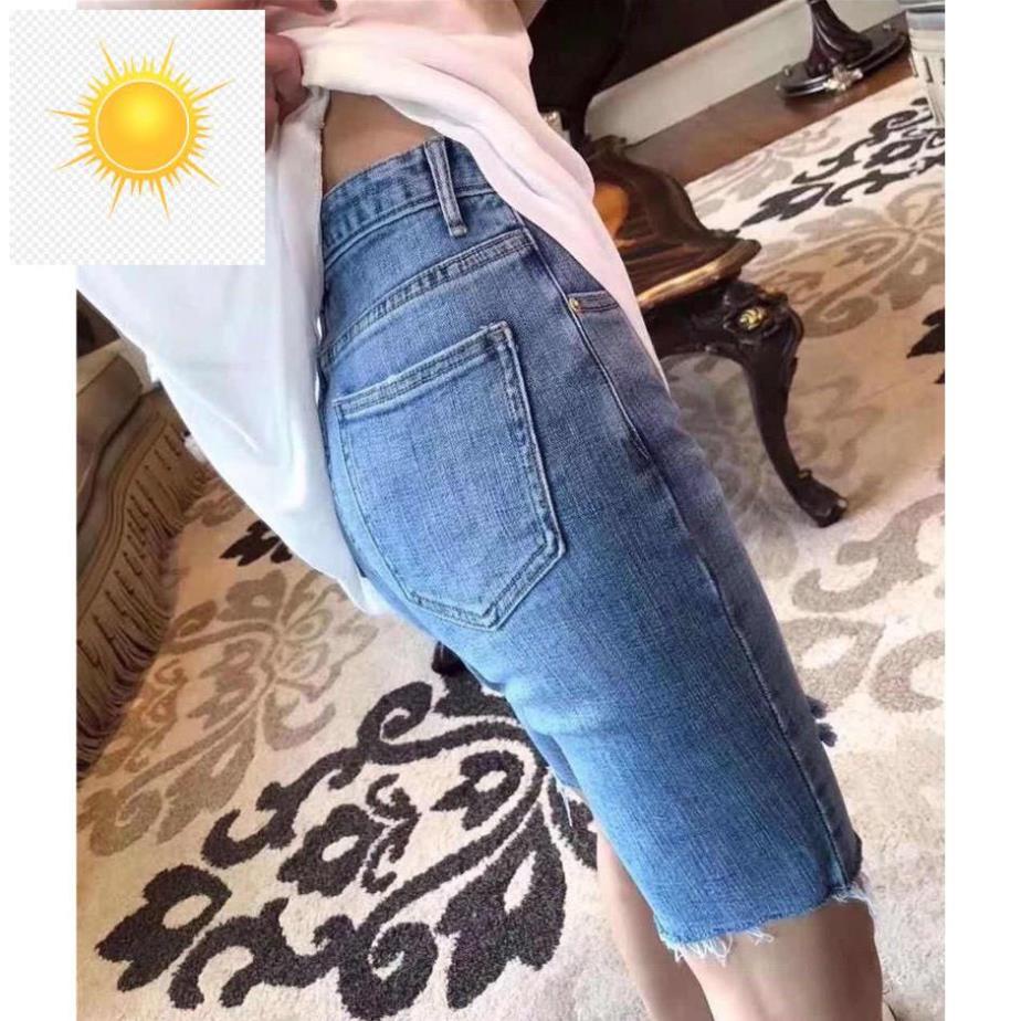 ️🎽 Quần jean ngố / lửng lưng siêu cao, BIG SIZE dành cho người béo 60kg~90kg, co dãn mạnh, rách kiểu 3281 ️🎽