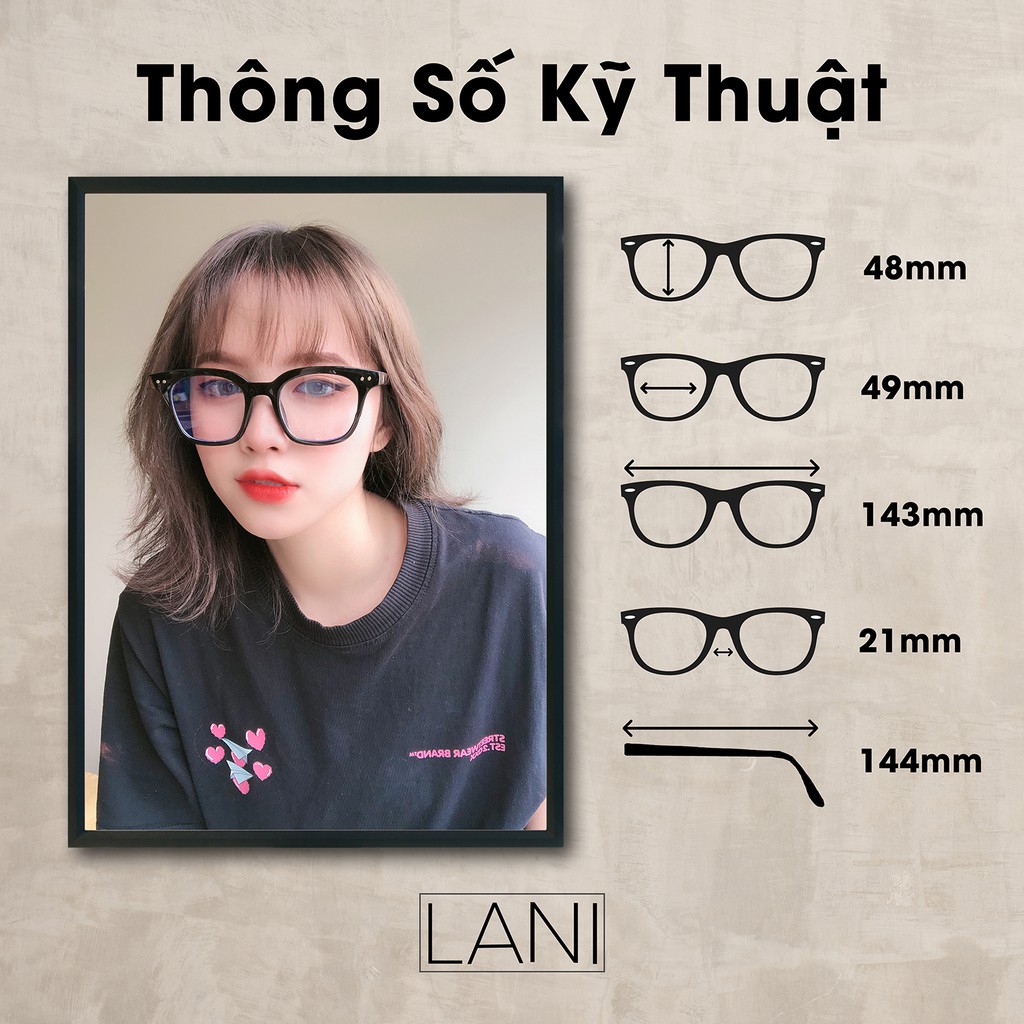 [ Tặng Mắt Cận Miễn Phí ] Kính Cận Mắt Chữ Nhật Unisex GM Lani 3331  - Kính Mắt Thời Trang Hàn Quốc