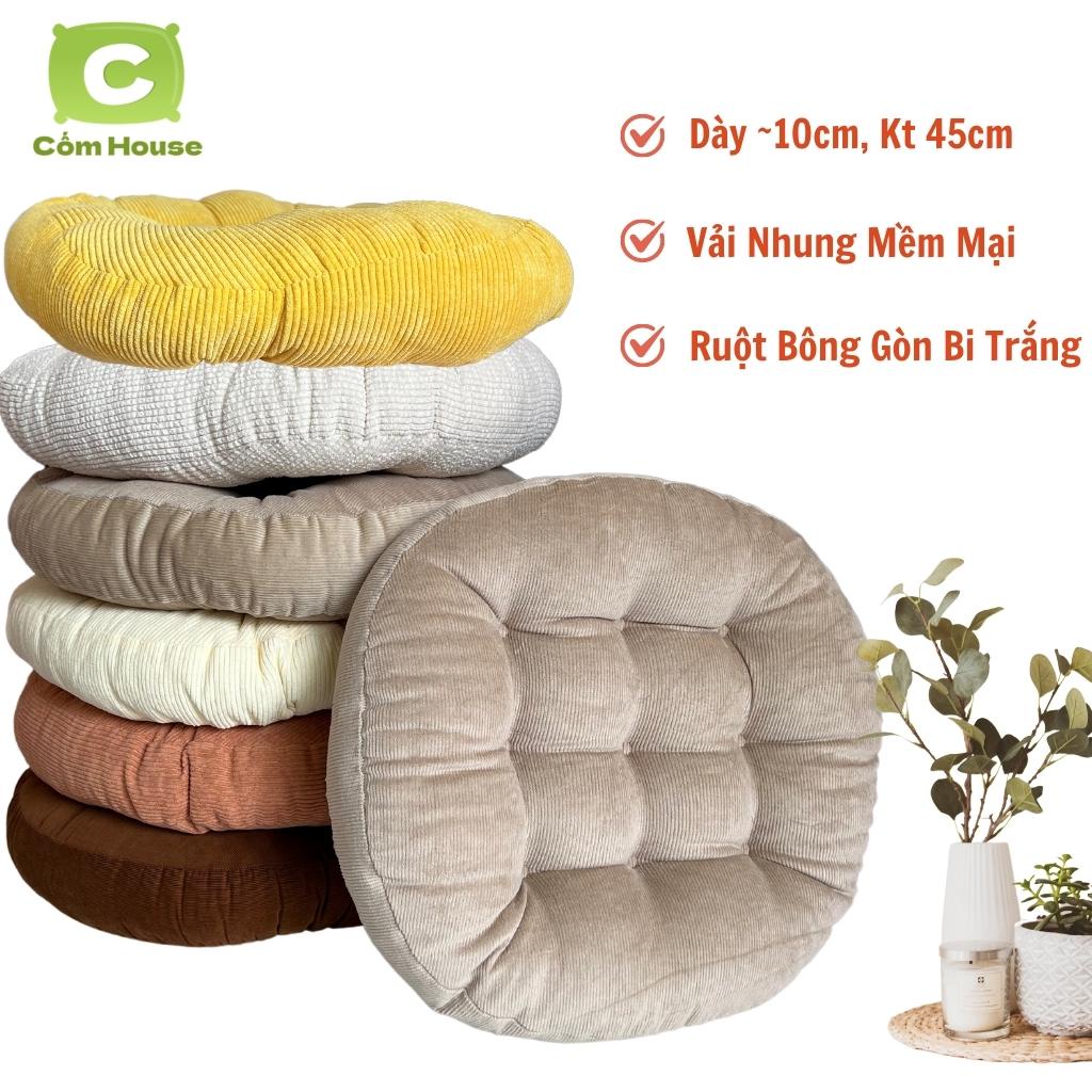 Đệm Ngồi Bệt, Nệm Ngồi Nhung Tăm 45Cm Nhiều Màu Sắc Hiện Đại, Dày Êm, Đệm Ngồi Thiền, Trang Trí Nhà Cửa