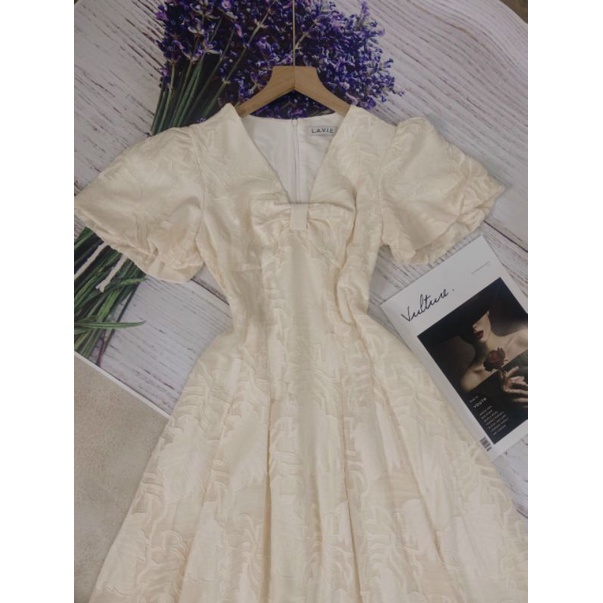 [HÀNG THIẾT KẾ CAO CẤP] Đầm dự tiệc dạo phố nữ tay phồng chíp ben Laura Dress