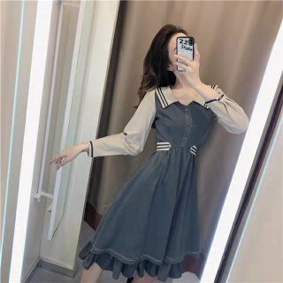 Váy tiểu thư có dây thắt nơ eo