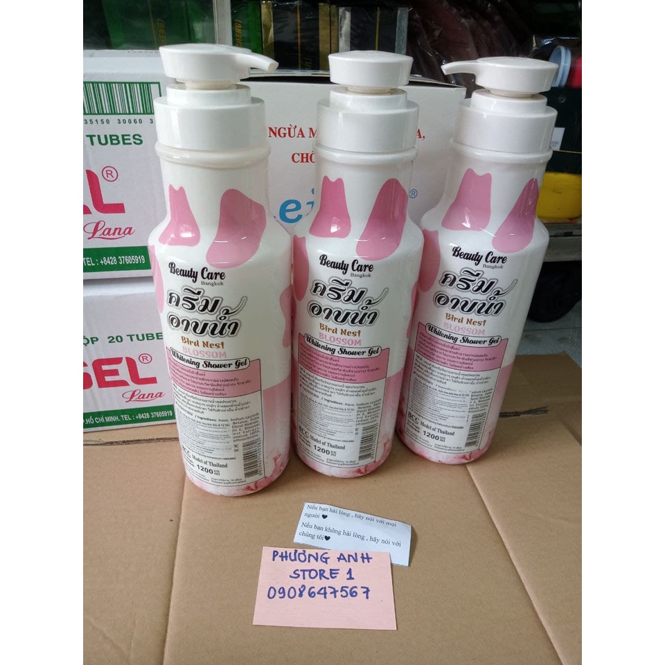 Sữa tắm bò thái màu hồng 1200ml
