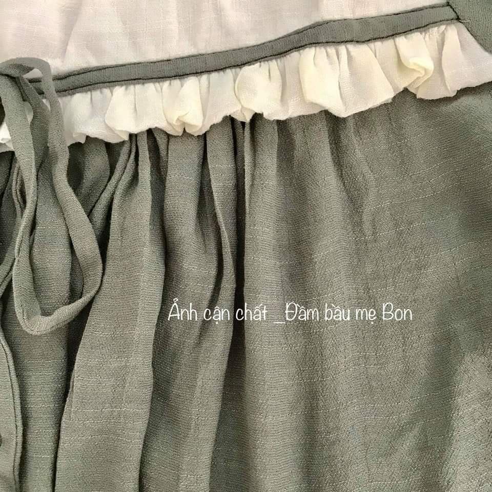 Bộ đồ bầu lửng phối ngực trắng màu sắc trẻ trung B001
