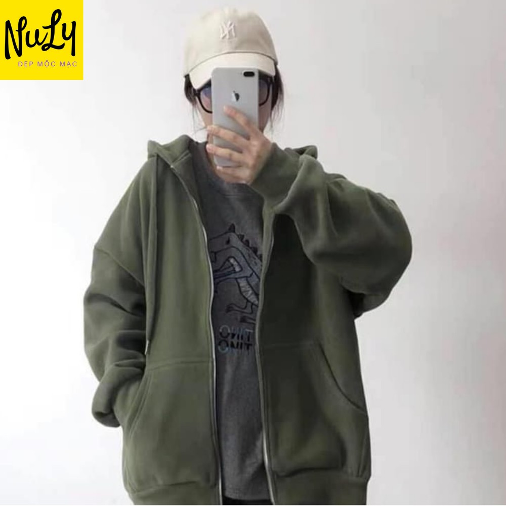 Áo Khoác Hoodie Trơn Unisex Tay Bồng Form Rộng, Chất Nỉ Ngoại Dày Dặn, Mẫu Mới - HDKK | BigBuy360 - bigbuy360.vn