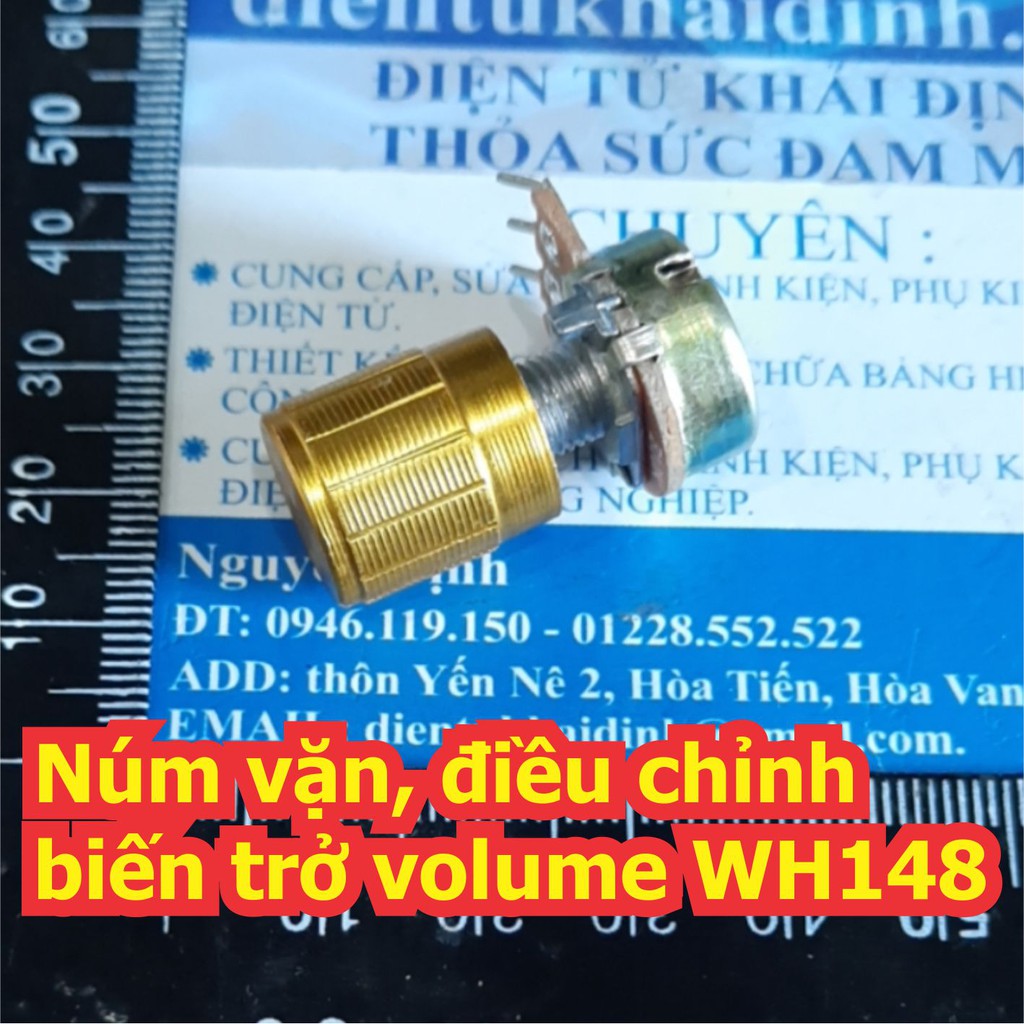 5 cái Núm vặn, điều chỉnh biến trở volume WH148 nhôm 15x17mm màu vàng / bạc kde6493