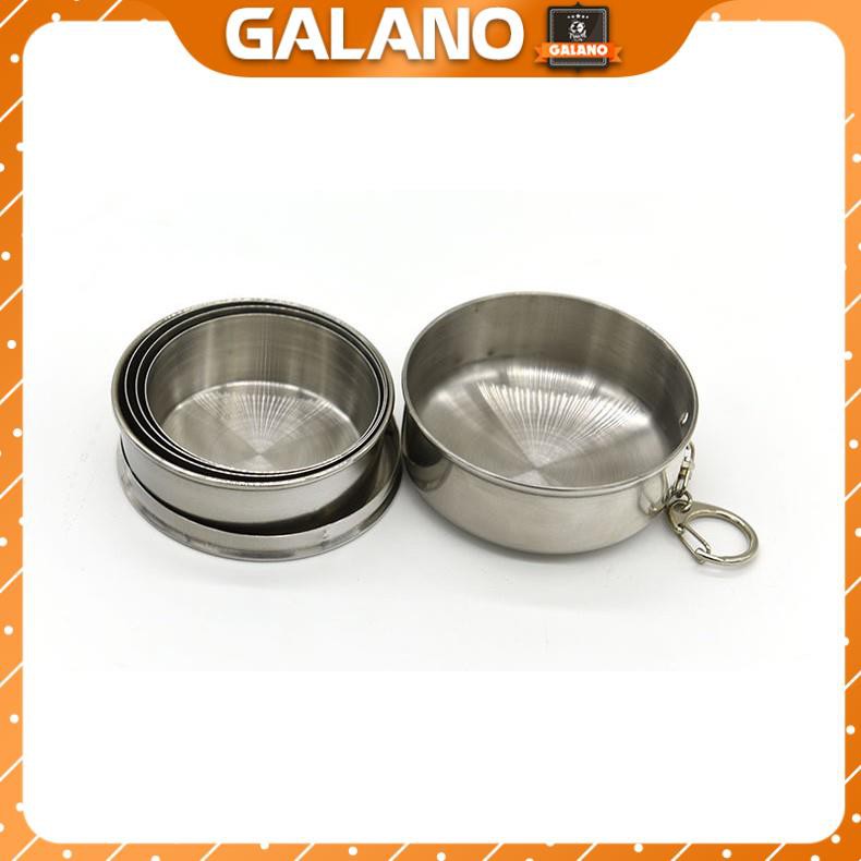 Ly Uống Nước Gấp Gọn GALANO Chất Liệu Cốc Inox Có Nắp Đi Du Lịch, Dã Ngoại Đa Năng HG-001179