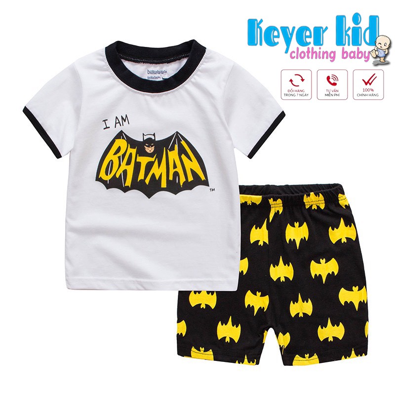 [SALE HÈ] Bộ Quần Áo Thời Trang Bé Trai, Hình BATMAN Người DƠI Siêu Ngầu, Vải Cotton Co giãn Thấm Hút Tốt SZ94 KEYER KID