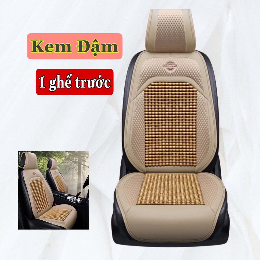 Lót ghế ô tô xe hơi hạt gỗ cao cấp Libaiwang - Bọc ghế xe ô tô chóng nóng massage lưng chất liệu da cao cấp