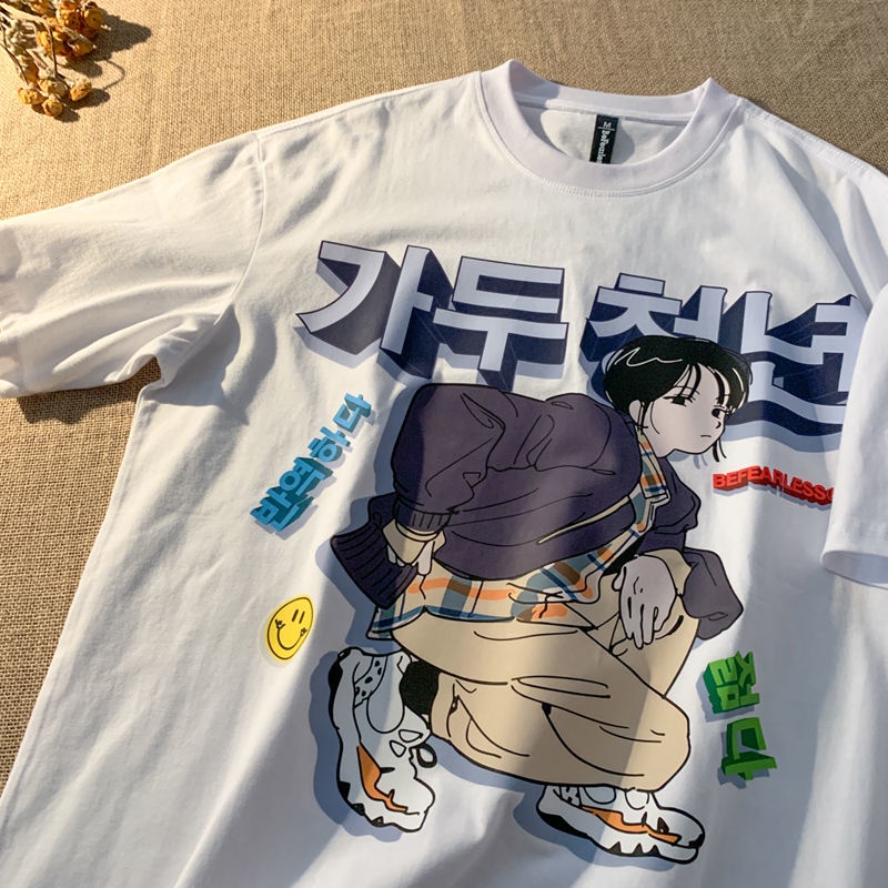 Áo Thun Tay Ngắn Phong Cách Nhật Bản Thời Trang Mùa Hè Cho Các Cặp Đôi