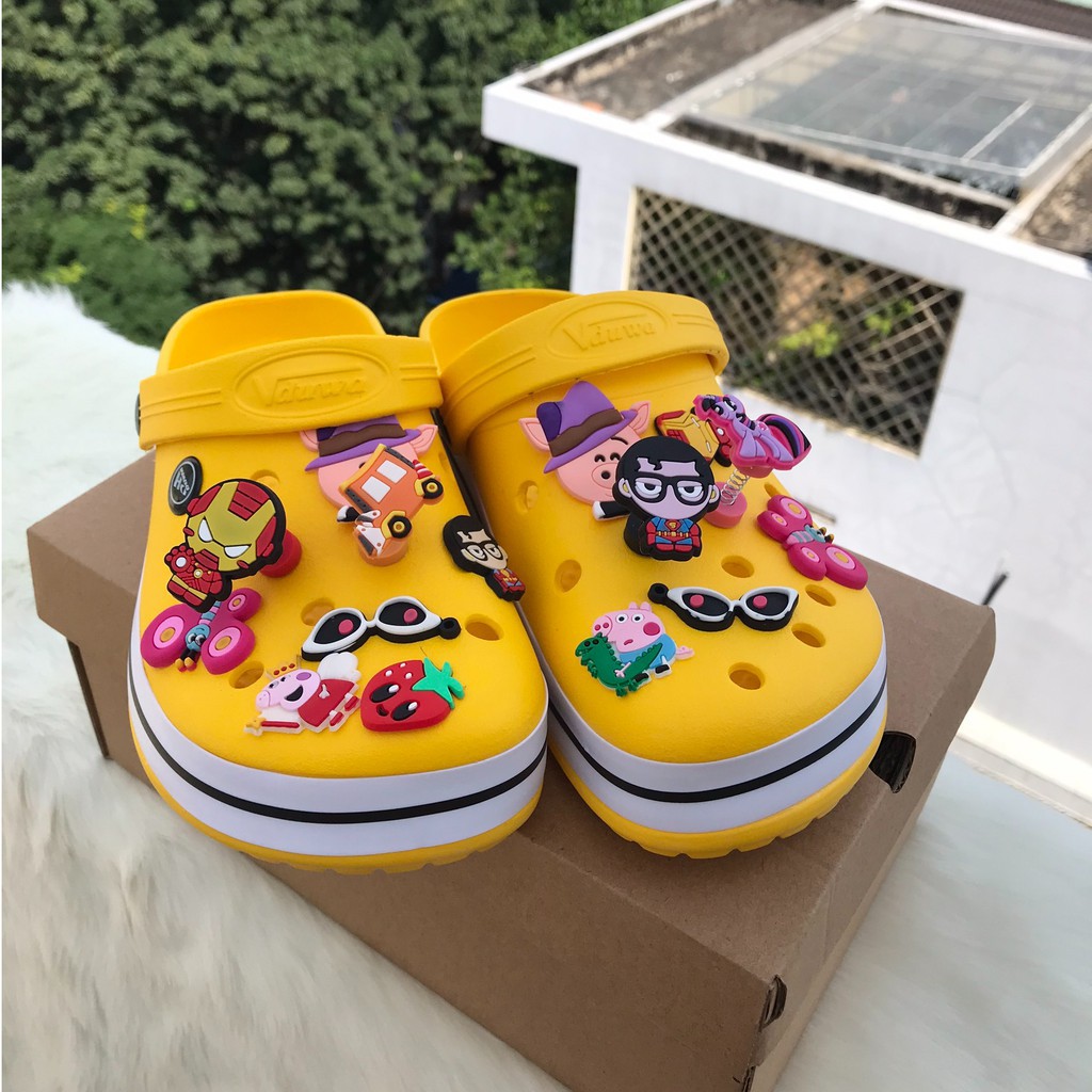 dép cross nam khủng long nenon vàng chanh dép croos nữa khủng long bít đầu hotrend BAN03