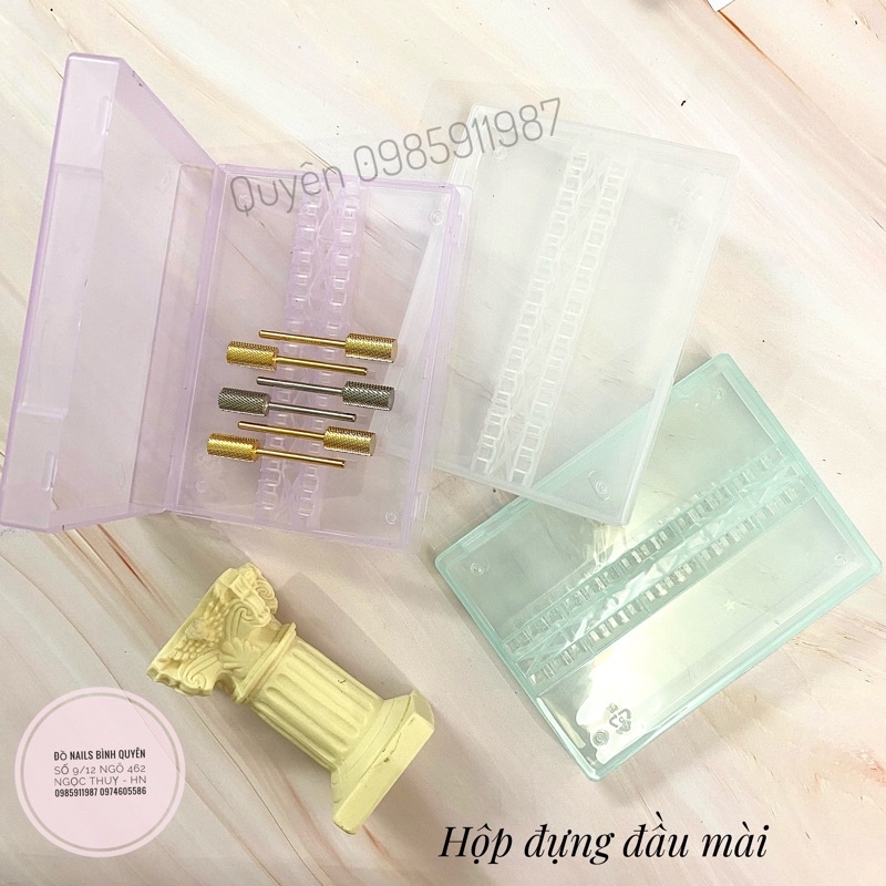 Hộp đựng đầu mài-hộp đựng dụng cụ-đồ nails nhật quyên