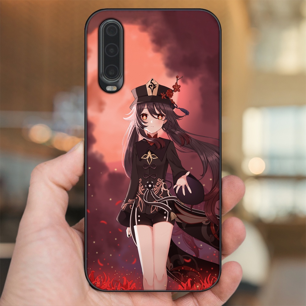 Ốp lưng Huawei P30 viền đen in hình Hutao Genshin Impact