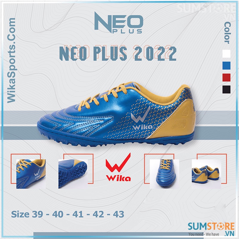 Giày Đá Bóng Wika Neo Plus Nhiều Màu - Giày Đá Banh Thể Thao Nam Nữ Cao Cấp Đẹp Mới