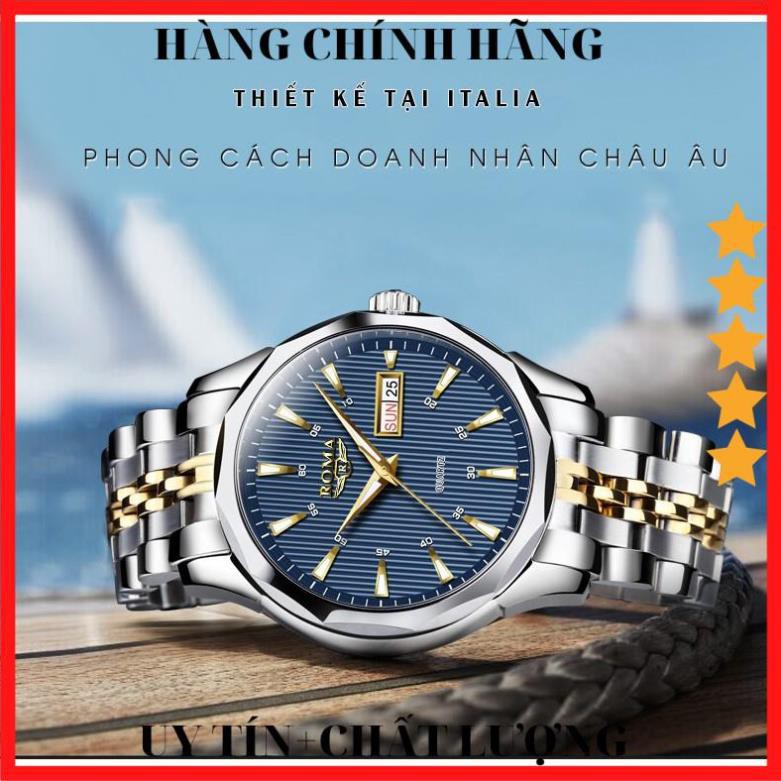 Đồng hồ Nam ROMA ITALY 9010 Kính tráng Sapphire – Dây CHARM đúc đặt đẳng cấp 4 9212