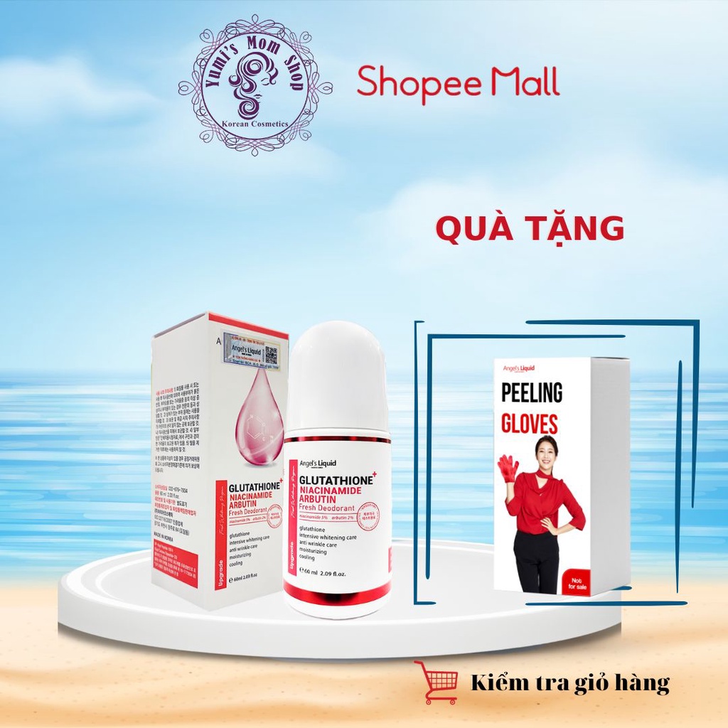 Lăn nách Angel's Liquid mờ thâm, dưỡng trắng da Angel's Liquid Glutathione plus Niacinamide Fresh Deodorant 60ml