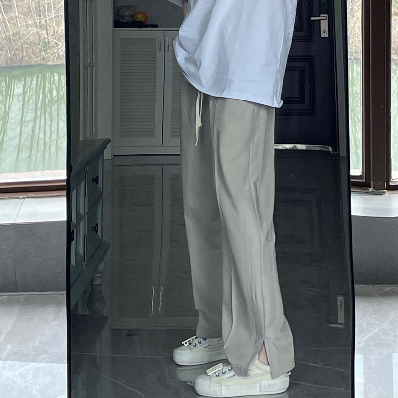 SUXI Quần ống rộng Lưng Cao Màu Sắc Đơn Giản Thời Trang Mùa Hè Năng Động Trẻ Trung