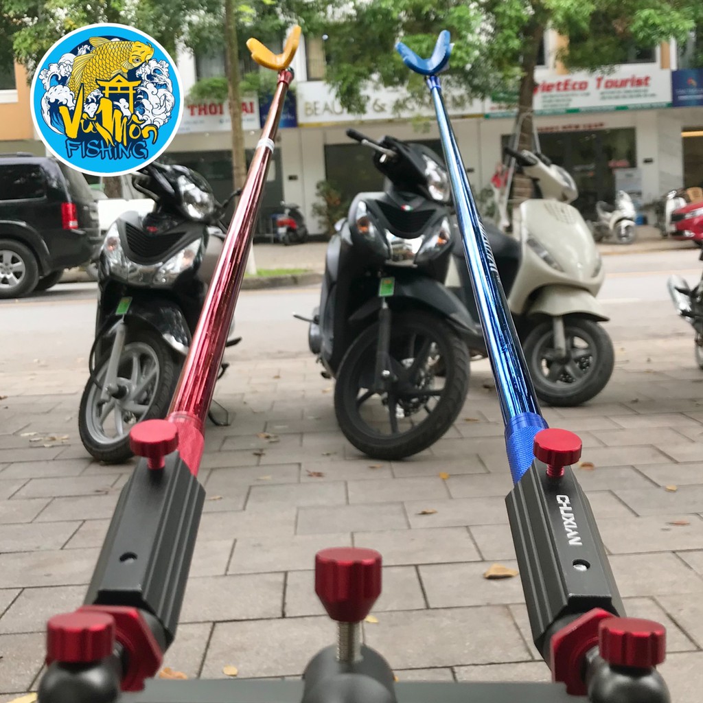 Giá đỡ gác cần đôi Câu Đài gắn thùng, ghế - Vũ Môn Fishing