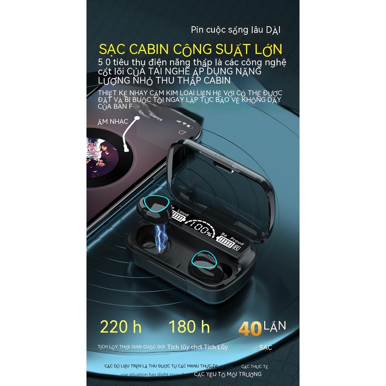 Tai Nghe Bluetooth M10 Pro Phiên Bản Nâng Cấp Có Nút Cảm Ứng