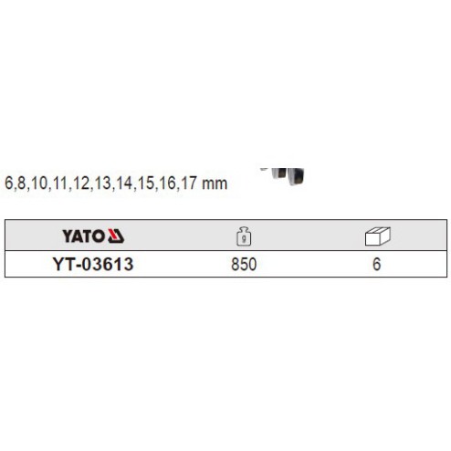 Bộ cờ lê vòng miệng 10 chi tiết 6-17mm Yato YT-03613