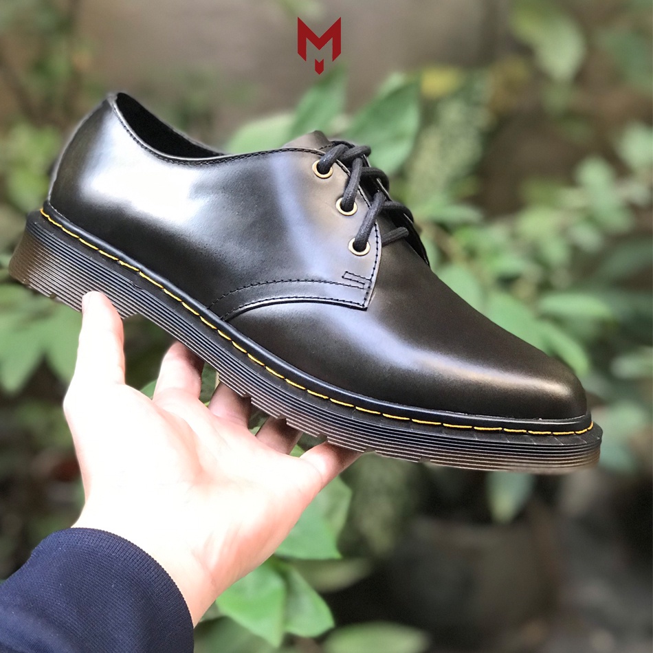 Giày nam da bò cao cấp Dr.martens 1461 MAD Shoes Đen Sáp