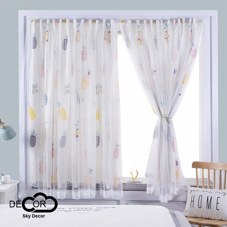 Rèm voan cửa sổ, rèm che chống nắng nhà cửa, phòng ngủ, phong cách hiện đại trẻ trung - Sky Decor