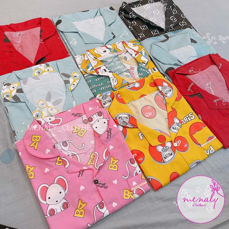 Đồ bộ nữ mùa hè dáng cộc, mẫu đồ bộ kate thái pijama cộc nữ thoải mái, dễ chịu(size 40-60kg)-KTC01