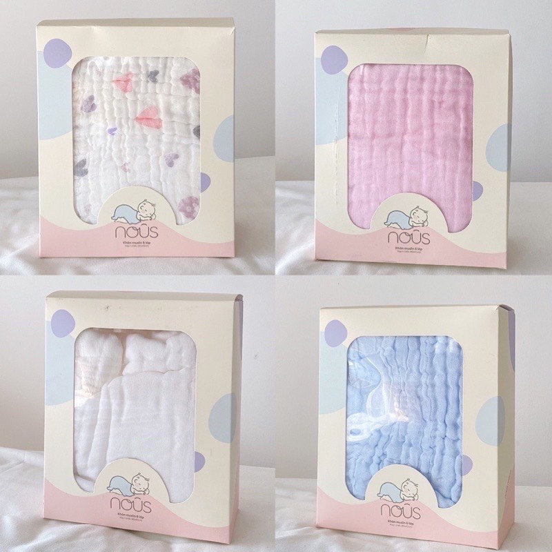 Khăn xô Nu muslin 6 lớp cao cấp cho bé trai, bé gái