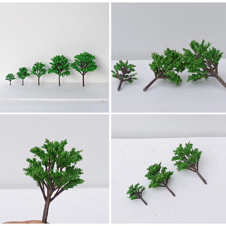 Mô hình cây xanh tán lá rộng bằng bột bông màu xanh lá vừa cho các bạn trang trí sa bàn, tiểu cảnh, terrarium, DIY
