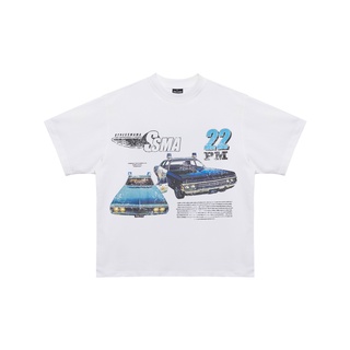 Áo thun stressmama police car boxy t-shirt- white