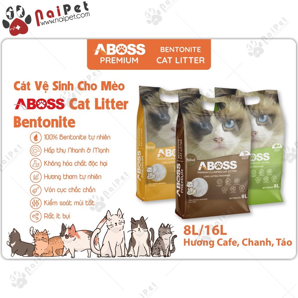 Cát Vệ Sinh Cát Đất Sét Bentonite ABoss CDS003 Túi 8L