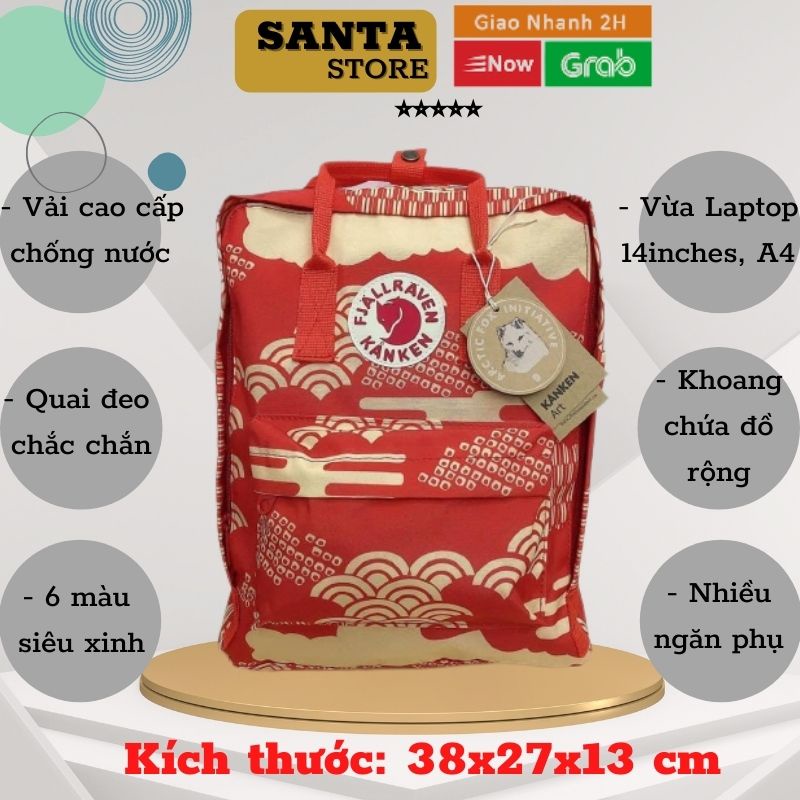 Set Balo thời trang Mẹ con Art size classic và mini nam nữ Unisex đi du lịch Căp đi học màu hoa cao cấp SANTA STORE