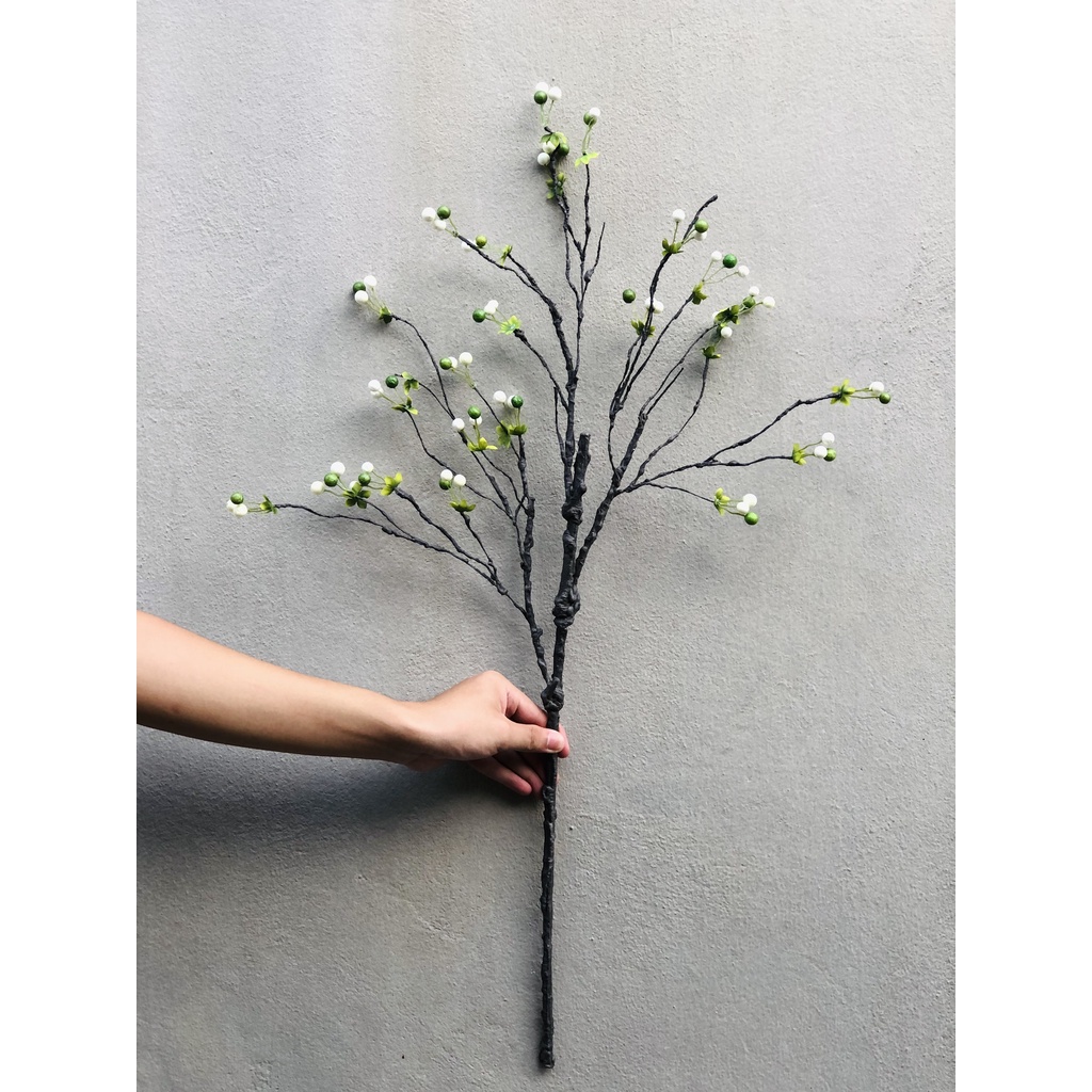 Cành điểm tuyết chiều cao 80cm sẵn 3 màu cam kết chất lượng