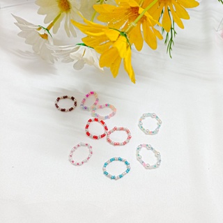 Nhẫn hạt cườm handmade nhiều màu