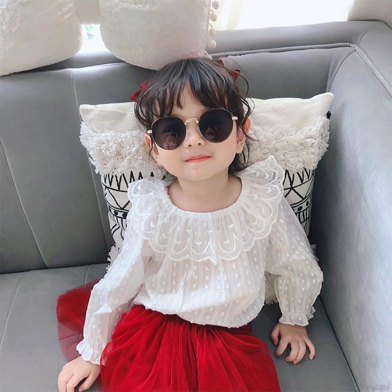 Áo Cotton Dài Tay Dáng Rộng Xinh Xắn Dành Cho Bé Gái