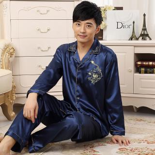 Bộ Đồ Ngủ Tay Dài Bằng Lụa Satin Dành Cho Cặp Đôi