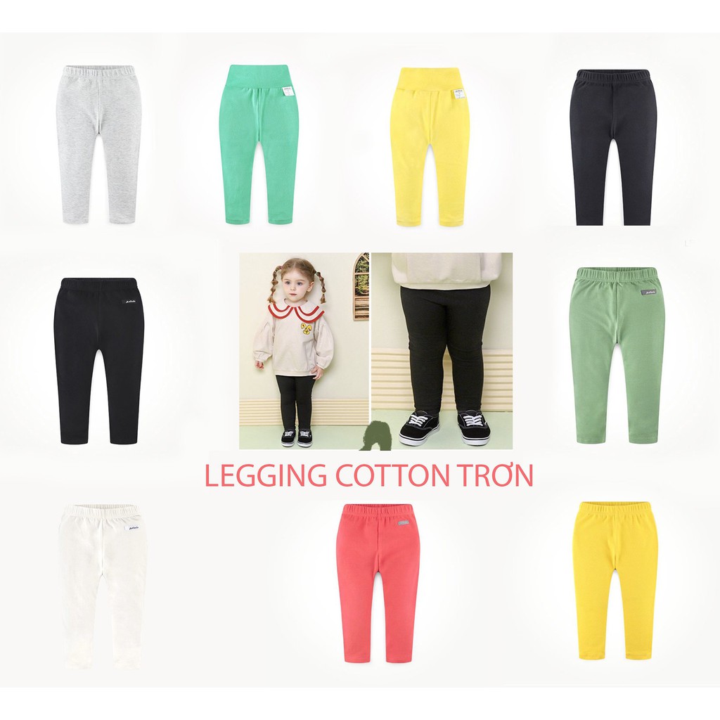 (90,100,110,120)Quần legging cotton trơn màu Hàn Quốc các hãng