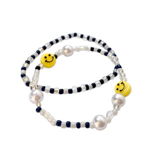 Set vòng hạt cườm đỏ đen trong mặt cười
