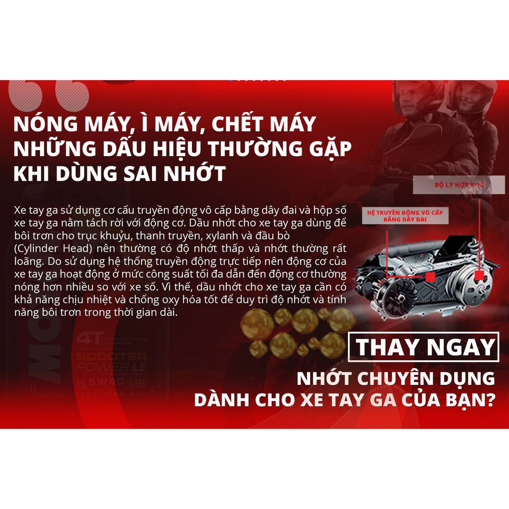 [FREESHIP] Dầu nhớt CAO CẤP chuyên dụng cho xe tay ga Motul Scooter Power LE 5w40 800ml